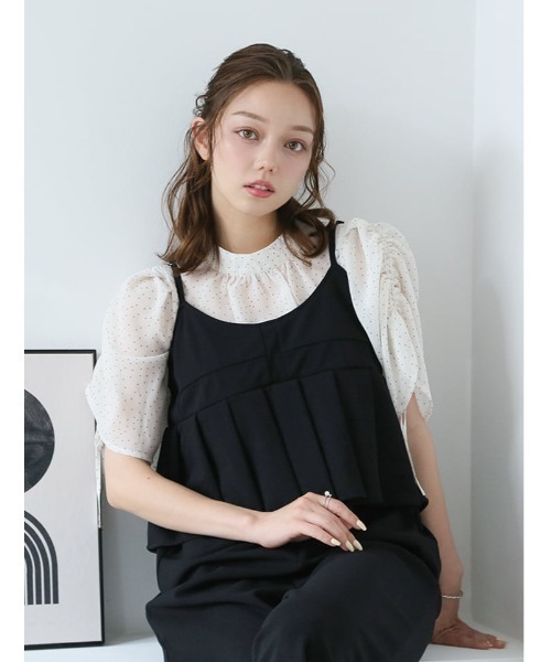 fifth(フィフス)の「【星玲奈セレクト】プリーツビスチェオールインワン(つなぎ/オールインワン・レディース・ブラック/ブラウン・M)」の11枚目の写真