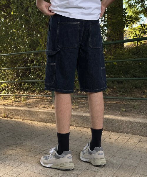 CREAM SODA LAB(クリームソーダラボ)の「バミューダカーペンターハーフデニムパンツバンディングノンフェイドインディゴ(その他パンツ・レディース・その他・X-LARGE/LARGE)」の1枚目の写真