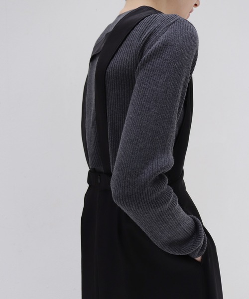 DRESSLAVE(ドレスレイブ)の「asetate twill pinafore dress(アセテートツイルピナフォアドレス)(ワンピース・レディース・ブラック/カーキ・38)」の9枚目の写真