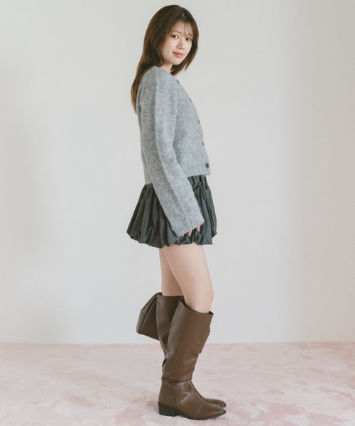 VANNIE U(ヴァニーユー)の「モヘア起毛コンパクトニットカーディガン(カーディガン/ボレロ・レディース・ライトピンク/アイボリー/グレー・FREE)」の6枚目の写真