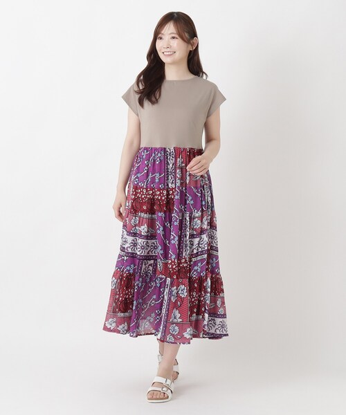one'sterrace(ワンズテラス)の「リゾート コンビパッチワーク風ワンピース(ワンピース・レディース・カーキ系5/ベージュ系8/ネイビー系5・02)」の18枚目の写真