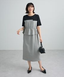 異素材ドッキングワンピース