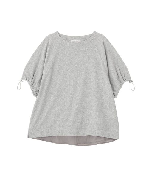 Green　Parks（グリーンパークス）の「袖ドロストシアー裏毛ドッキングプルオーバー（Tシャツ/カットソー・レディース・杢グレー/ブルー/オフホワイト/ブラック・FREE）」の11枚目の写真