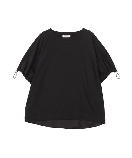 Green　Parks（グリーンパークス）の「袖ドロストシアー裏毛ドッキングプルオーバー（Tシャツ/カットソー・レディース・杢グレー/ブルー/オフホワイト/ブラック・FREE）」の12枚目の写真
