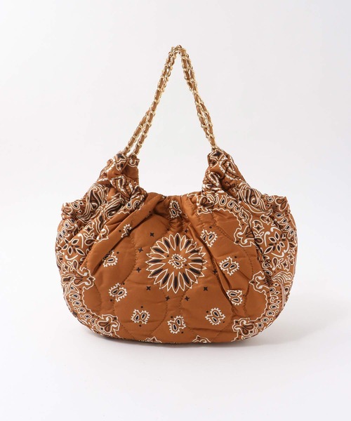 Three Four Time（ｽﾘｰﾌｫｰﾀｲﾑ）の「バンダナプリントギャザーBAG（ショルダーバッグ・レディース・ブラウン/ブラック/グリーン・FREE）」の5枚目の写真