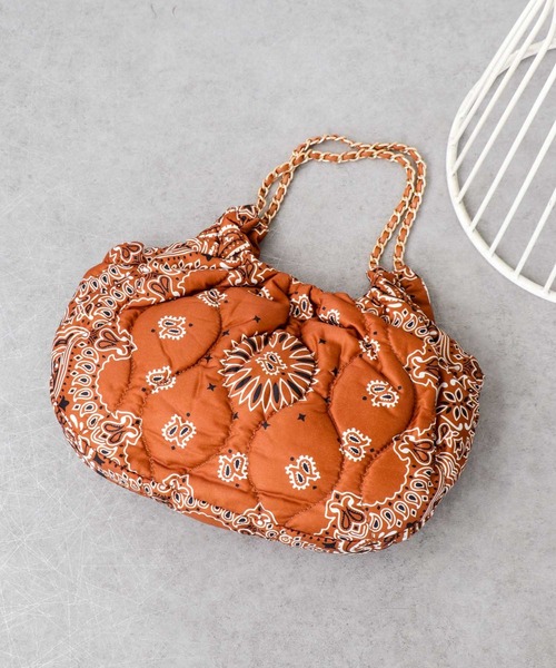 Three Four Time（ｽﾘｰﾌｫｰﾀｲﾑ）の「バンダナプリントギャザーBAG（ショルダーバッグ・レディース・ブラウン/ブラック/グリーン・FREE）」の20枚目の写真