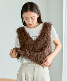 mysty woman | フラッフィーVネックベスト 1054534(ベスト)