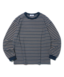ブリティッシュクラシックストライプ長袖Tシャツ(ネイビー)
