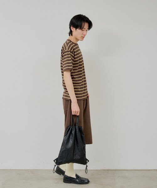 WHIMSIC(ウィムジック)の「【UNISEX/2サイズ展開】ボーダーTシャツ(Tシャツ/カットソー・メンズ・オフホワイト/パープル/ブラウン・2/1)」の19枚目の写真