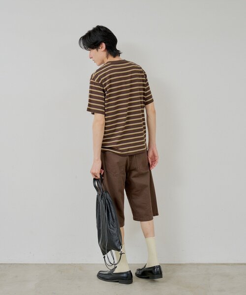 WHIMSIC(ウィムジック)の「【UNISEX/2サイズ展開】ボーダーTシャツ(Tシャツ/カットソー・メンズ・オフホワイト/パープル/ブラウン・2/1)」の20枚目の写真