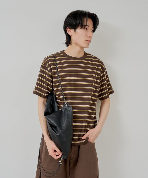 WHIMSIC(ウィムジック)の「【UNISEX/2サイズ展開】ボーダーTシャツ(Tシャツ/カットソー・メンズ・オフホワイト/パープル/ブラウン・2/1)」の21枚目の写真
