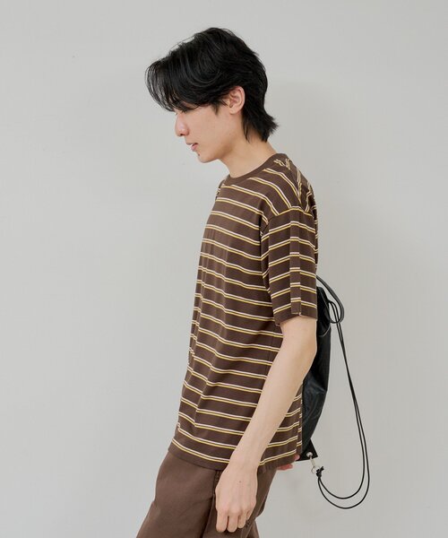 WHIMSIC(ウィムジック)の「【UNISEX/2サイズ展開】ボーダーTシャツ(Tシャツ/カットソー・メンズ・オフホワイト/パープル/ブラウン・2/1)」の13枚目の写真