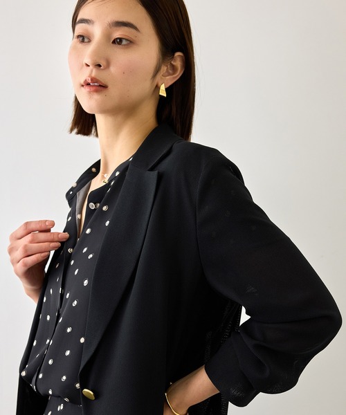 ROPE'(ロペ)の「カラミ織りシアーライトジャケット/イージーケア(テーラードジャケット・レディース・ブラック/ベージュ・36/38)」の22枚目の写真