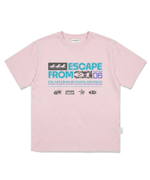 ムービングトリプルホースプリントオーバーサイズ半袖Tシャツピンク