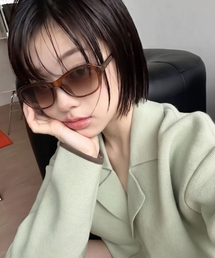 2CUBE（トゥキューブ）の「Retro Cat-Eye Oval Sunglasses(Brown)（サングラス）」