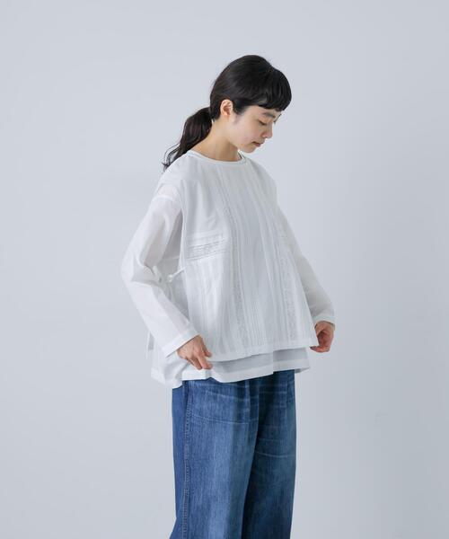 かぐれ（カグレ）の「レースタックベストセットシャツ（シャツ/ブラウス・レディース・ブラック/オフホワイト・FREE）」の9枚目の写真