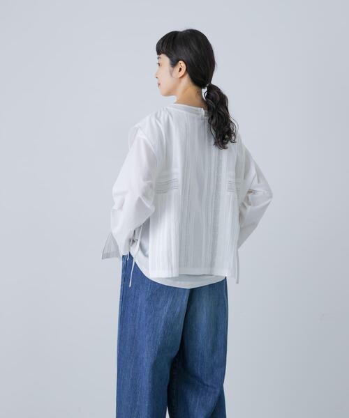 かぐれ（カグレ）の「レースタックベストセットシャツ（シャツ/ブラウス・レディース・ブラック/オフホワイト・FREE）」の10枚目の写真