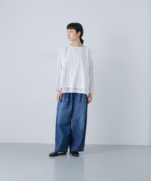 かぐれ（カグレ）の「レースタックベストセットシャツ（シャツ/ブラウス・レディース・ブラック/オフホワイト・FREE）」の11枚目の写真