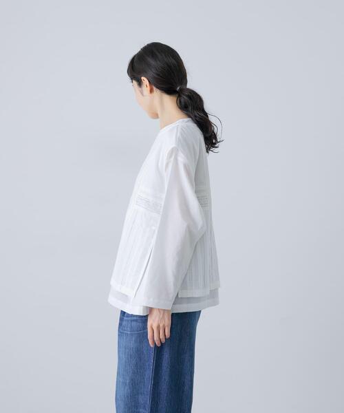 かぐれ（カグレ）の「レースタックベストセットシャツ（シャツ/ブラウス・レディース・ブラック/オフホワイト・FREE）」の15枚目の写真