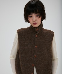 high neck over knit vest / ハイネックオーバーニットベスト