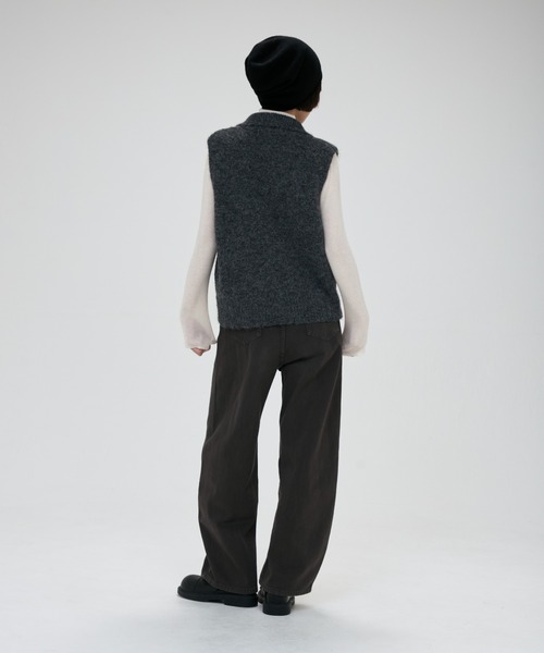 full/fill.（フルフィル）の「high neck over knit vest / ハイネックオーバーニットベスト（ベスト・レディース・ダークグレー/ブラウン/アイボリー・FREE）」の12枚目の写真