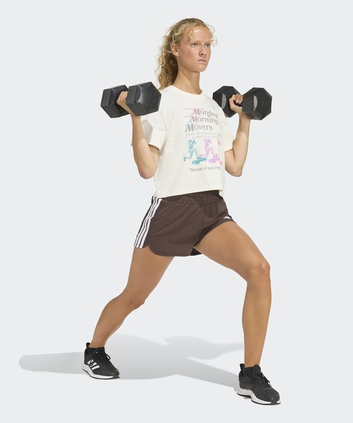 adidas（アディダス）の「Les Mills ムーバーズ グラフィック Tシャツ / アディダス adidas（Tシャツ/カットソー・レディース・ホワイト・XX-LARGE/X-SMALL/X-LARGE/SMALL/LARGE/MEDIUM/3XL）」の3枚目の写真