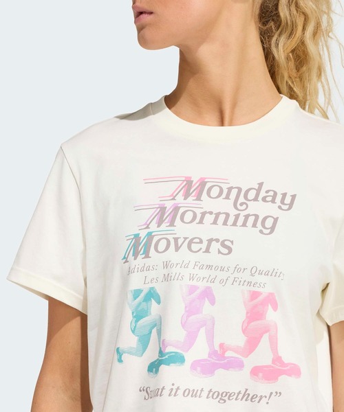 adidas（アディダス）の「Les Mills ムーバーズ グラフィック Tシャツ / アディダス adidas（Tシャツ/カットソー・レディース・ホワイト・XX-LARGE/X-SMALL/X-LARGE/SMALL/LARGE/MEDIUM/3XL）」の4枚目の写真