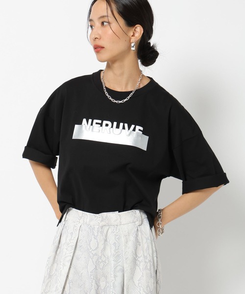 HEREIAM(ヘレイアム)の「【HEREIAM】フォームロゴハーフスリーブT(Tシャツ/カットソー・レディース・ホワイト/グレー系/ピンク系/ブラック・FREE)」の6枚目の写真