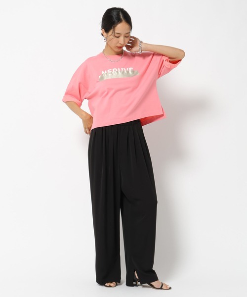 HEREIAM(ヘレイアム)の「【HEREIAM】フォームロゴハーフスリーブT(Tシャツ/カットソー・レディース・ホワイト/グレー系/ピンク系/ブラック・FREE)」の8枚目の写真