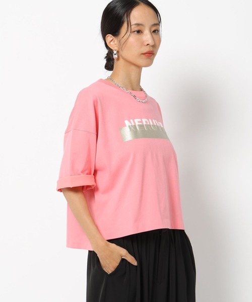 HEREIAM(ヘレイアム)の「【HEREIAM】フォームロゴハーフスリーブT(Tシャツ/カットソー・レディース・ホワイト/グレー系/ピンク系/ブラック・FREE)」の10枚目の写真