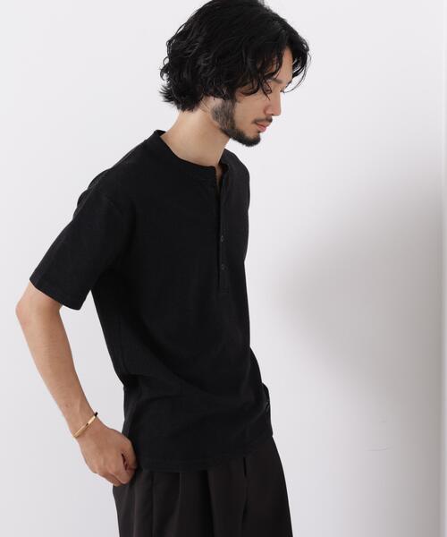 NANO universe(ナノユニバース)の「「surplus」 サーマルヘンリーハーフスリーブ(Tシャツ/カットソー・メンズ・ブラック/ボルドー/ホワイト・M/L/S)」の3枚目の写真