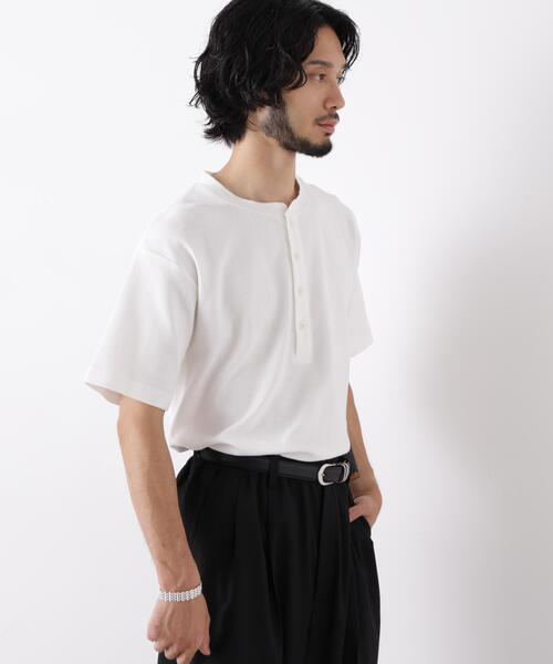 NANO universe(ナノユニバース)の「「surplus」 サーマルヘンリーハーフスリーブ(Tシャツ/カットソー・メンズ・ブラック/ボルドー/ホワイト・M/L/S)」の13枚目の写真