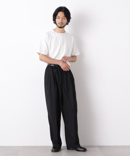 NANO universe(ナノユニバース)の「「surplus」 サーマルヘンリーハーフスリーブ(Tシャツ/カットソー・メンズ・ブラック/ボルドー/ホワイト・M/L/S)」の16枚目の写真