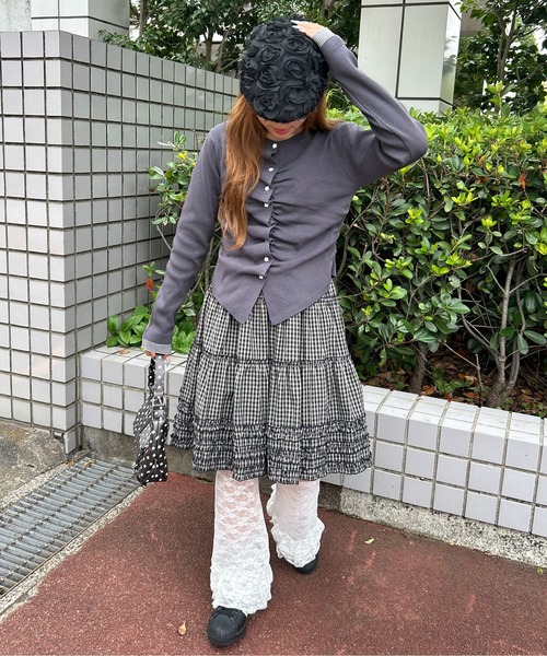 WC(ダブル シー)の「ボタンジップカーディガン(カーディガン/ボレロ・レディース・ピンク/チャコールグレー/アイボリー・FREE)」の12枚目の写真