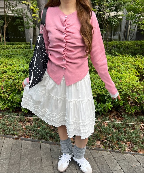 WC(ダブル シー)の「ボタンジップカーディガン(カーディガン/ボレロ・レディース・ピンク/チャコールグレー/アイボリー・FREE)」の22枚目の写真