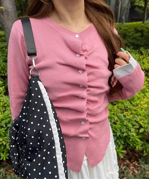 WC(ダブル シー)の「ボタンジップカーディガン(カーディガン/ボレロ・レディース・ピンク/チャコールグレー/アイボリー・FREE)」の17枚目の写真
