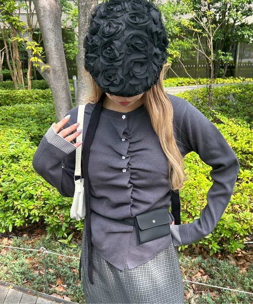 WC(ダブル シー)の「ボタンジップカーディガン(カーディガン/ボレロ・レディース・ピンク/チャコールグレー/アイボリー・FREE)」の9枚目の写真