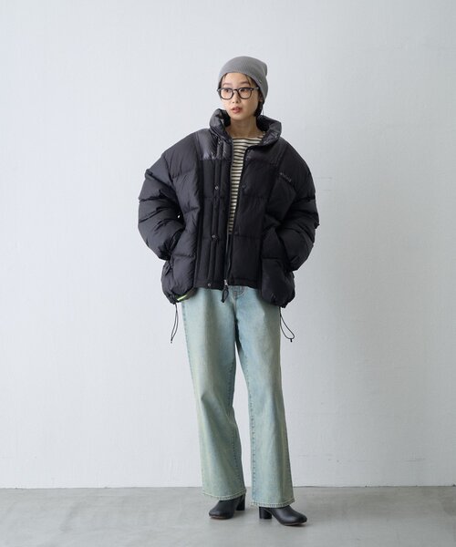 etsinta（エシンタ）の「【etsinta】リメイクライクダウンオーバージャケット（ダウンジャケット/コート・レディース・ブラック/ネイビー/ベージュ・ONE SIZE）」の14枚目の写真