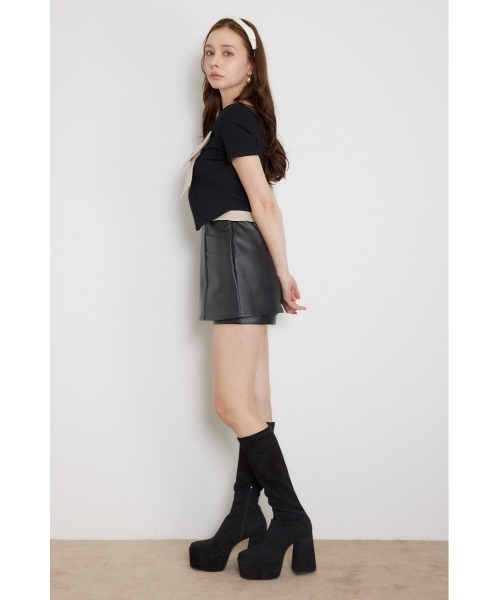 rienda(リエンダ)の「フロントリボンカットトップス 夏服 秋服(Tシャツ/カットソー・レディース・グレー/ブラウン/ブラック・FREE)」の21枚目の写真
