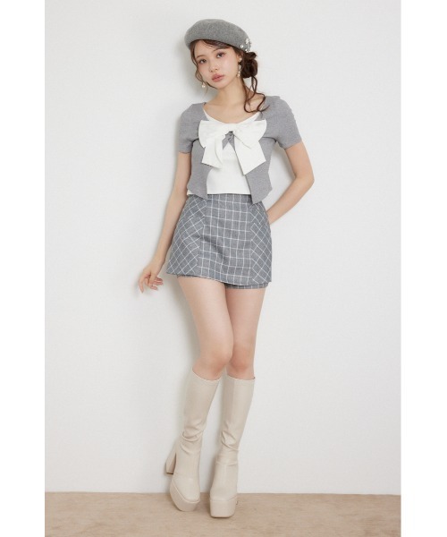 rienda(リエンダ)の「フロントリボンカットトップス 夏服 秋服(Tシャツ/カットソー・レディース・グレー/ブラウン/ブラック・FREE)」の12枚目の写真