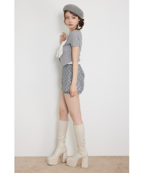 rienda(リエンダ)の「フロントリボンカットトップス 夏服 秋服(Tシャツ/カットソー・レディース・グレー/ブラウン/ブラック・FREE)」の13枚目の写真