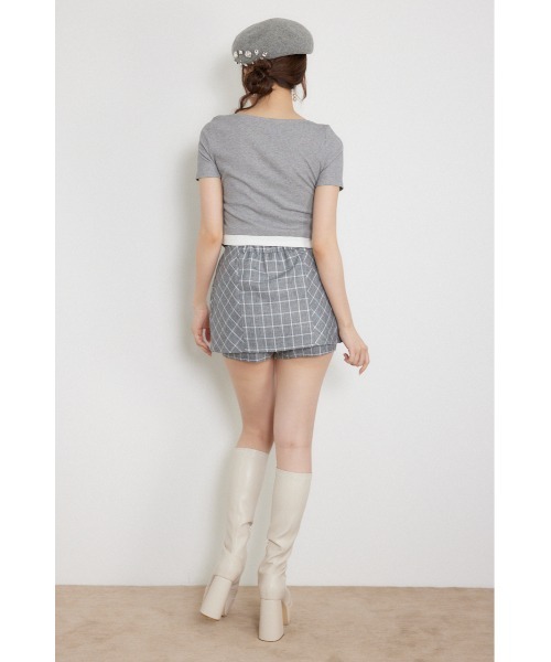 rienda(リエンダ)の「フロントリボンカットトップス 夏服 秋服(Tシャツ/カットソー・レディース・グレー/ブラウン/ブラック・FREE)」の14枚目の写真