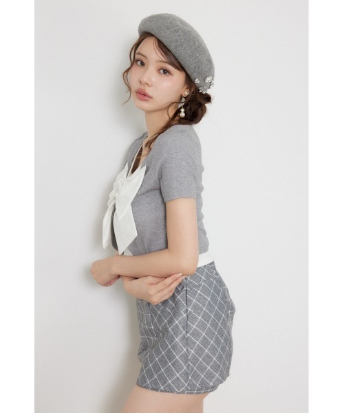 rienda(リエンダ)の「フロントリボンカットトップス 夏服 秋服(Tシャツ/カットソー・レディース・グレー/ブラウン/ブラック・FREE)」の11枚目の写真