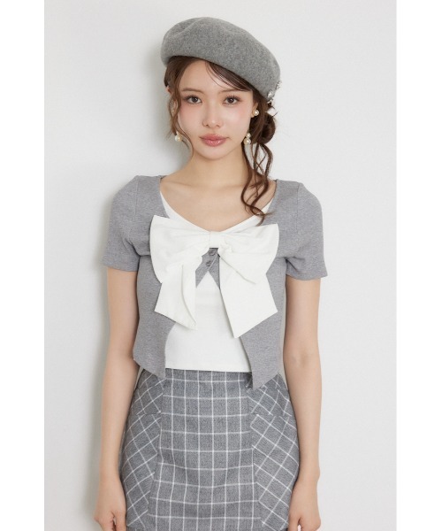 rienda(リエンダ)の「フロントリボンカットトップス 夏服 秋服(Tシャツ/カットソー・レディース・グレー/ブラウン/ブラック・FREE)」の15枚目の写真
