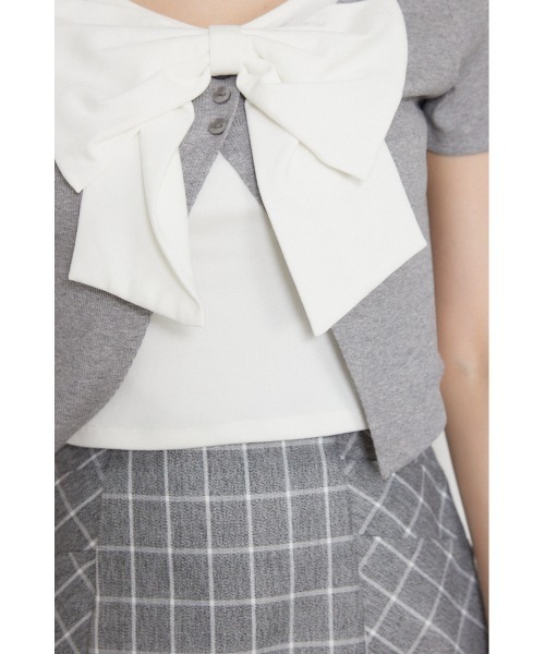 rienda(リエンダ)の「フロントリボンカットトップス 夏服 秋服(Tシャツ/カットソー・レディース・グレー/ブラウン/ブラック・FREE)」の19枚目の写真
