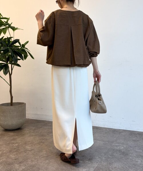 Jena espace merveilleux(ジェナ エスパスメルヴェイユ)の「トロミイージースカート2(スカート・レディース・ブラック/カーキ/アイボリー・FREE)」の6枚目の写真