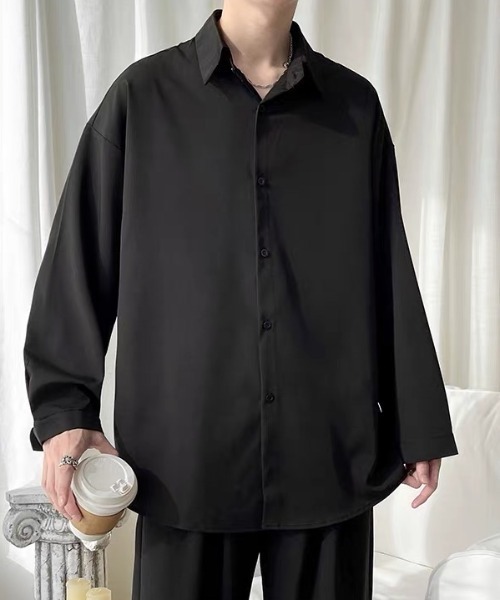 ampm(エーエムピーエム)の「ビッグシルエットドレープレギュラーカラーシャツ(シャツ/ブラウス・メンズ・ホワイト/ブラック・M/L)」の17枚目の写真