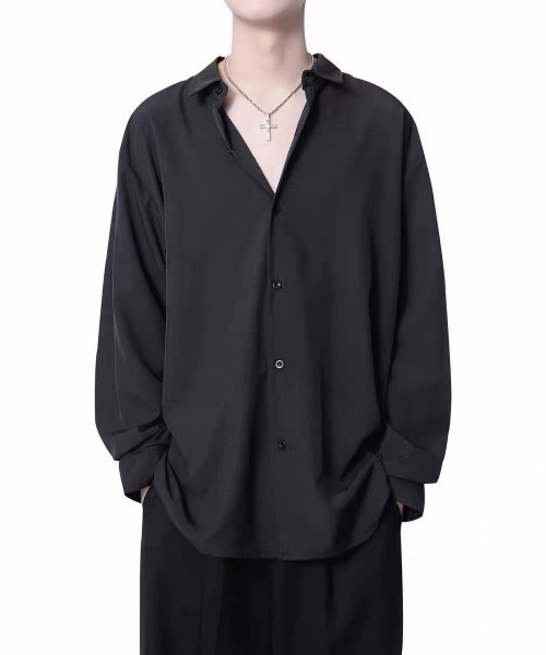 ampm(エーエムピーエム)の「ビッグシルエットドレープレギュラーカラーシャツ(シャツ/ブラウス・メンズ・ホワイト/ブラック・M/L)」の11枚目の写真
