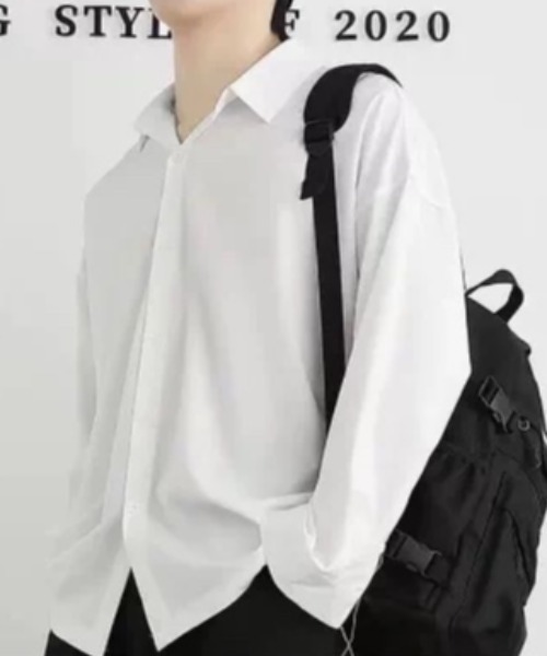 ampm(エーエムピーエム)の「ビッグシルエットドレープレギュラーカラーシャツ(シャツ/ブラウス・メンズ・ホワイト/ブラック・M/L)」の6枚目の写真
