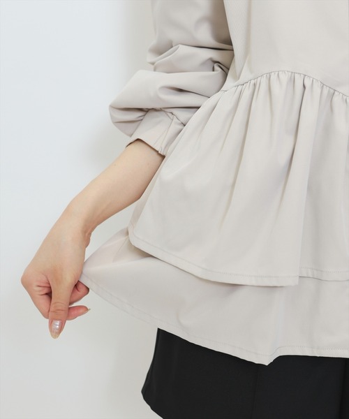 WILLSELECTION(ウィルセレクション)の「ギャザーペプラムブルゾン(その他アウター・レディース・ブラック/ピンク/ベージュ・FREE)」の11枚目の写真